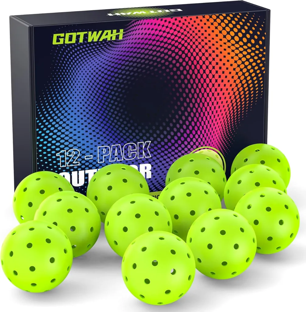 GOTWAH Pickleball Balls, 40Holes Outdoor Pickleball Balls