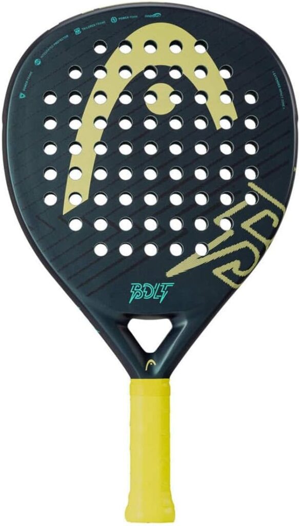 HEAD Bolt Padel Racket 2025 front view showing teardrop shape and bold blue-black design