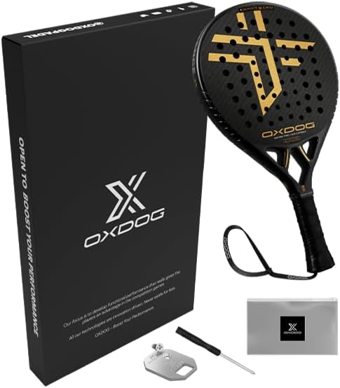 Oxdog Sense Pro Classic Series Padel Racket packaging – premium carbon fiber racket box with Oxdog branding and protective cover