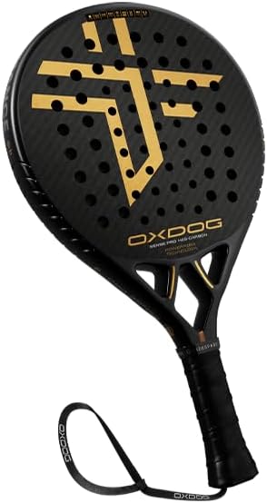 Side profile of Oxdog Sense Pro Classic Series Padel Racket – carbon fiber frame with medium-hard EVA core construction