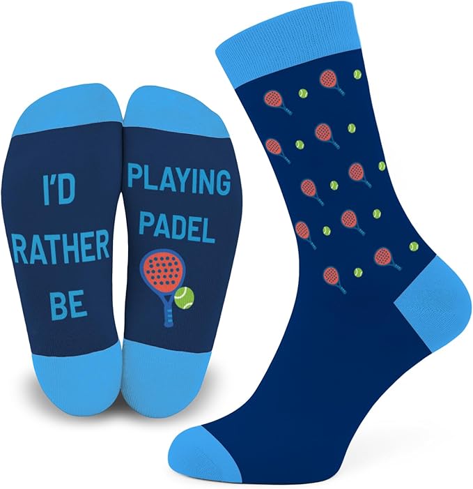 Fun novelty padel socks with sporty design – affordable Secret Santa gift for padel fans under £15
