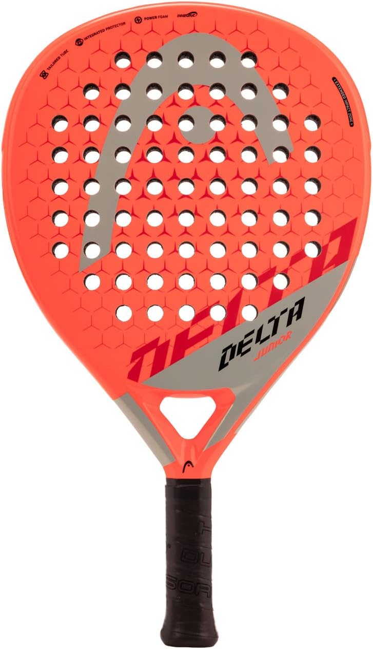 HEAD Delta Junior mid weight teardrop padel racket UK for children ages 8–12, small grip durable junior padel bat