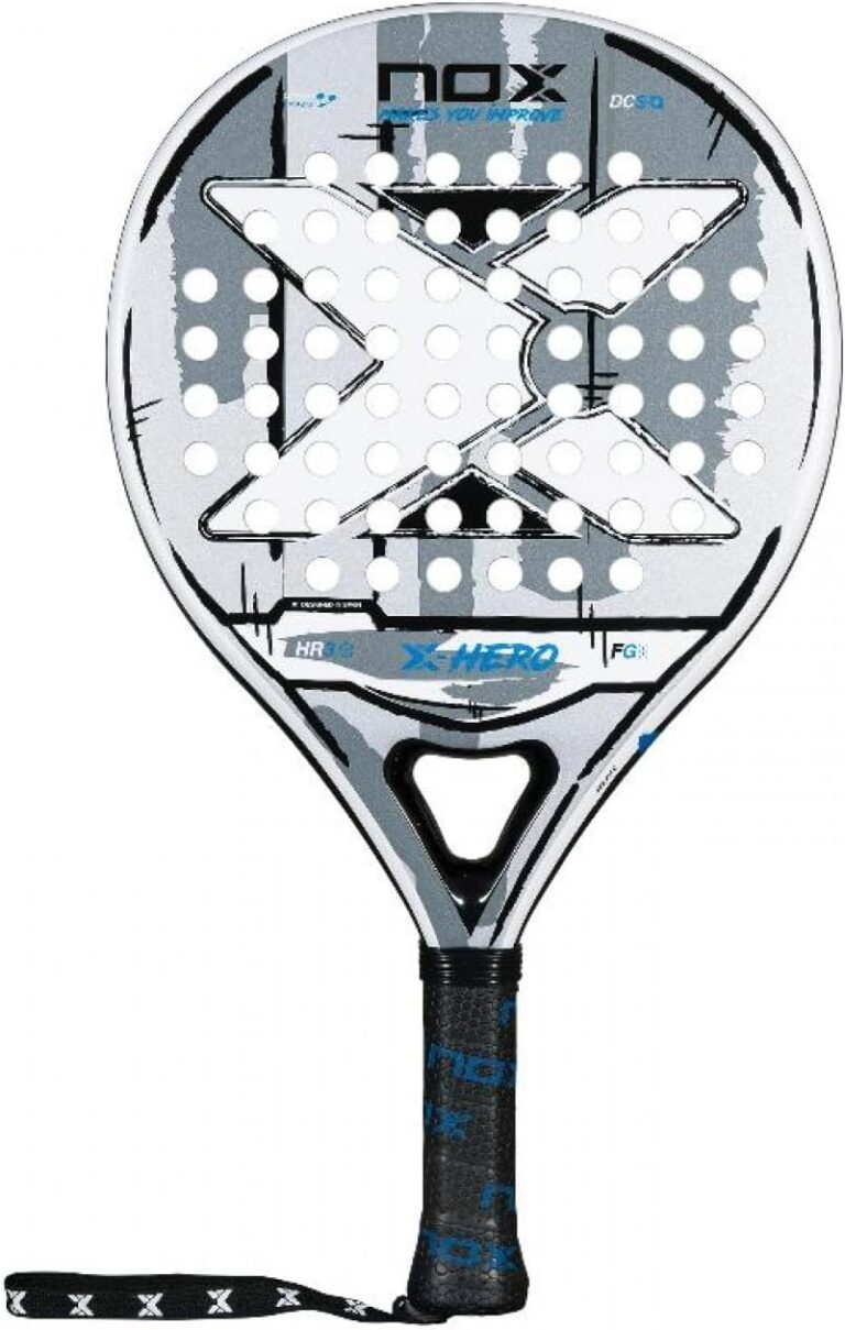Nox X-Hero Padel Racket 2026 model in white with round shape and carbon fibre frame
